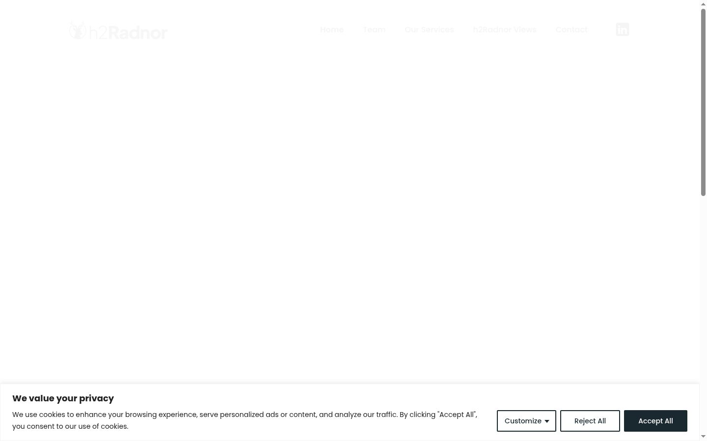 Captura de pantalla del banner de consentimiento mostrado antes de cualquier interacción