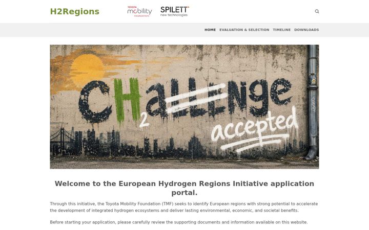 Screenshot of h2regions.eu