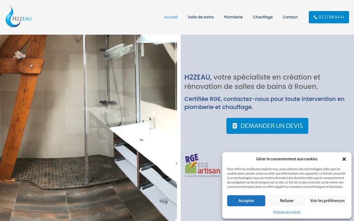 Screenshot of h2zeau-rouen.fr