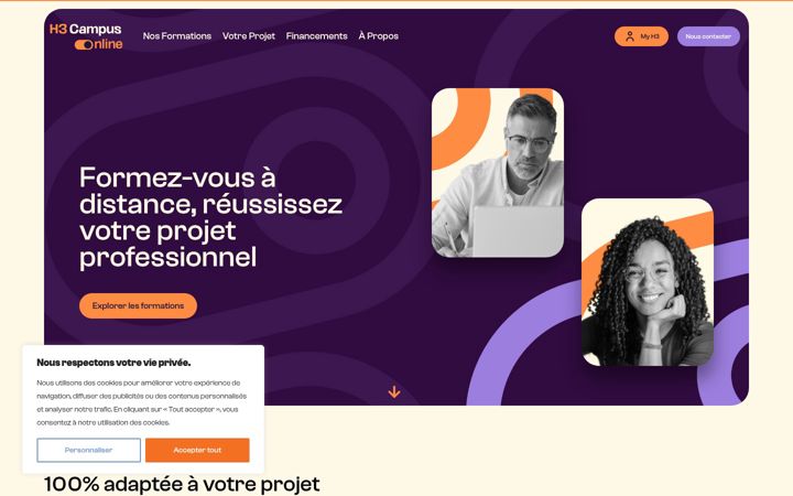 Screenshot of h3campusonline.fr