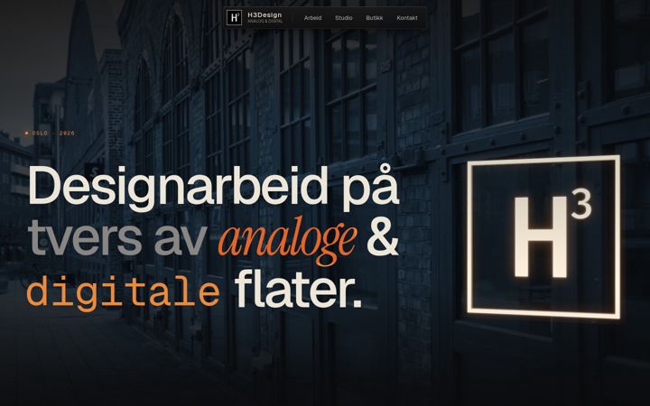 Screenshot of h3design.no