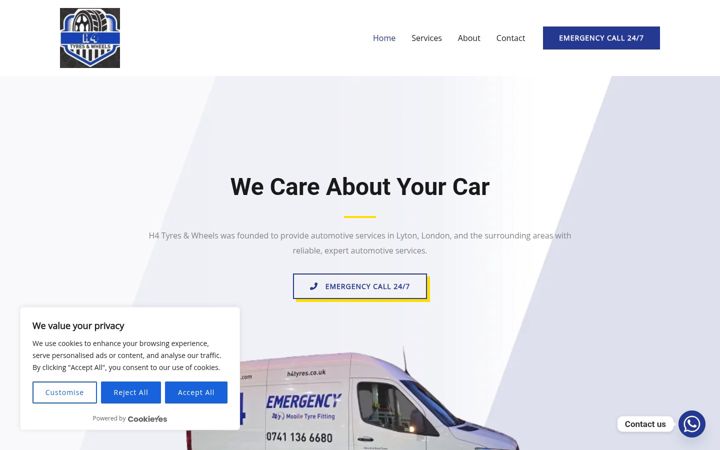 Screenshot of h4tyres.co.uk