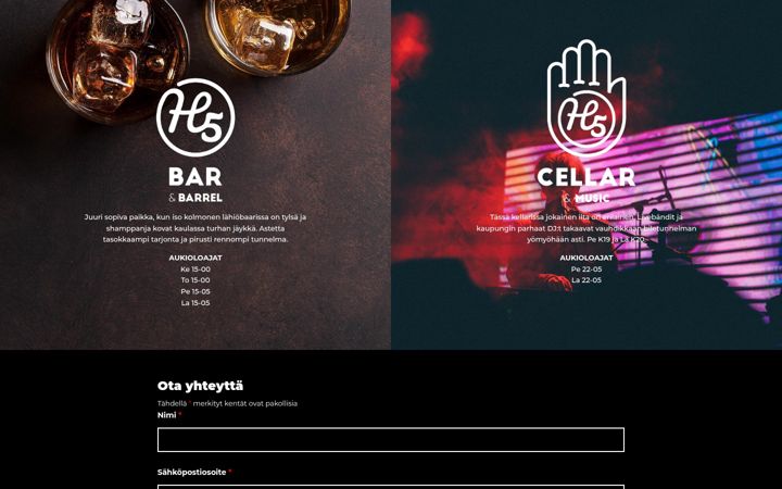Skjermbilde av h5bar.fi