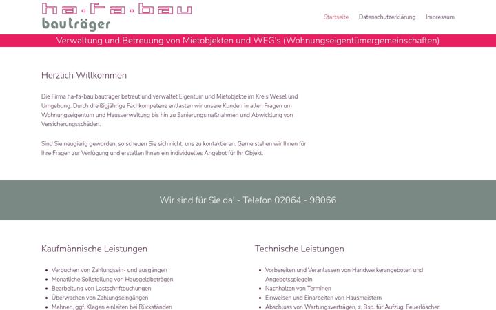 Screenshot of ha-fa-bau.de