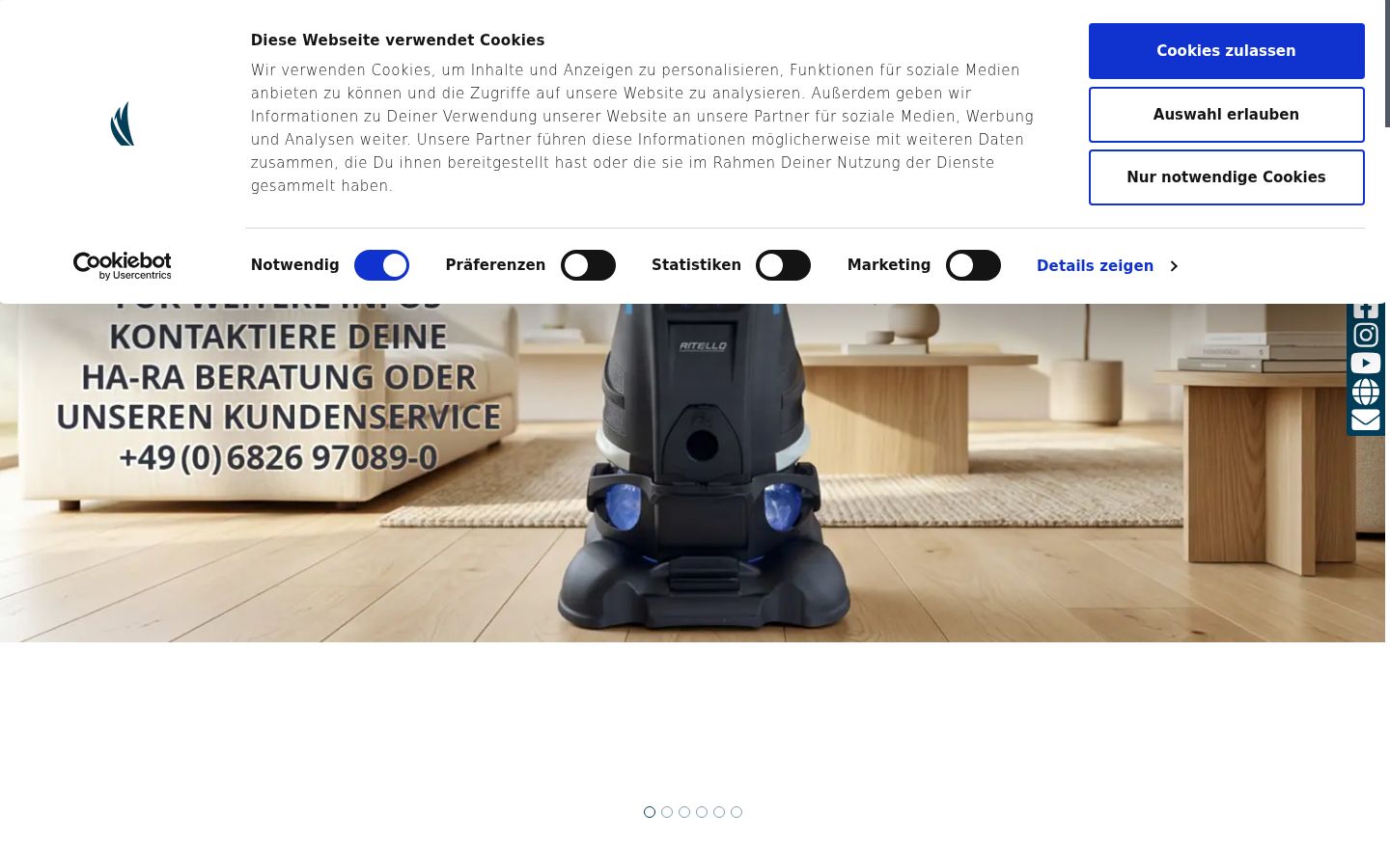 Screenshot del banner di consenso mostrato prima di qualsiasi interazione