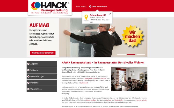 Screenshot of haack-raumgestaltung.de