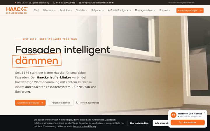 Screenshot of haacke-isolierklinker.com