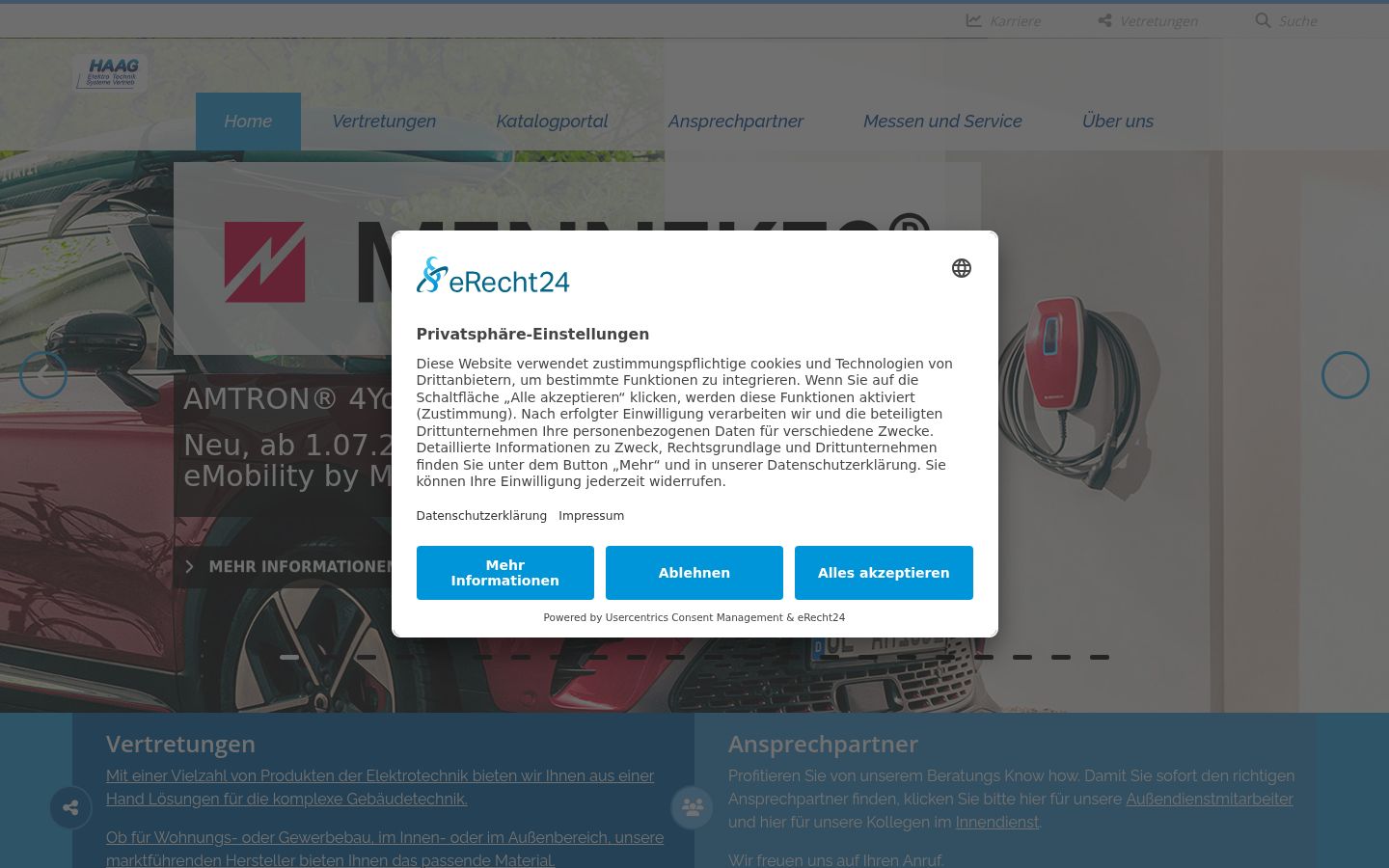 Captura de pantalla del banner de consentimiento mostrado antes de cualquier interacción