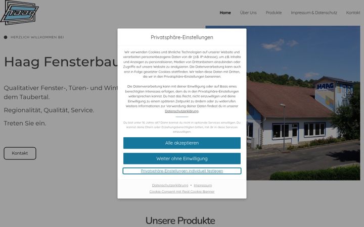 Screenshot of haag-fensterbau.de