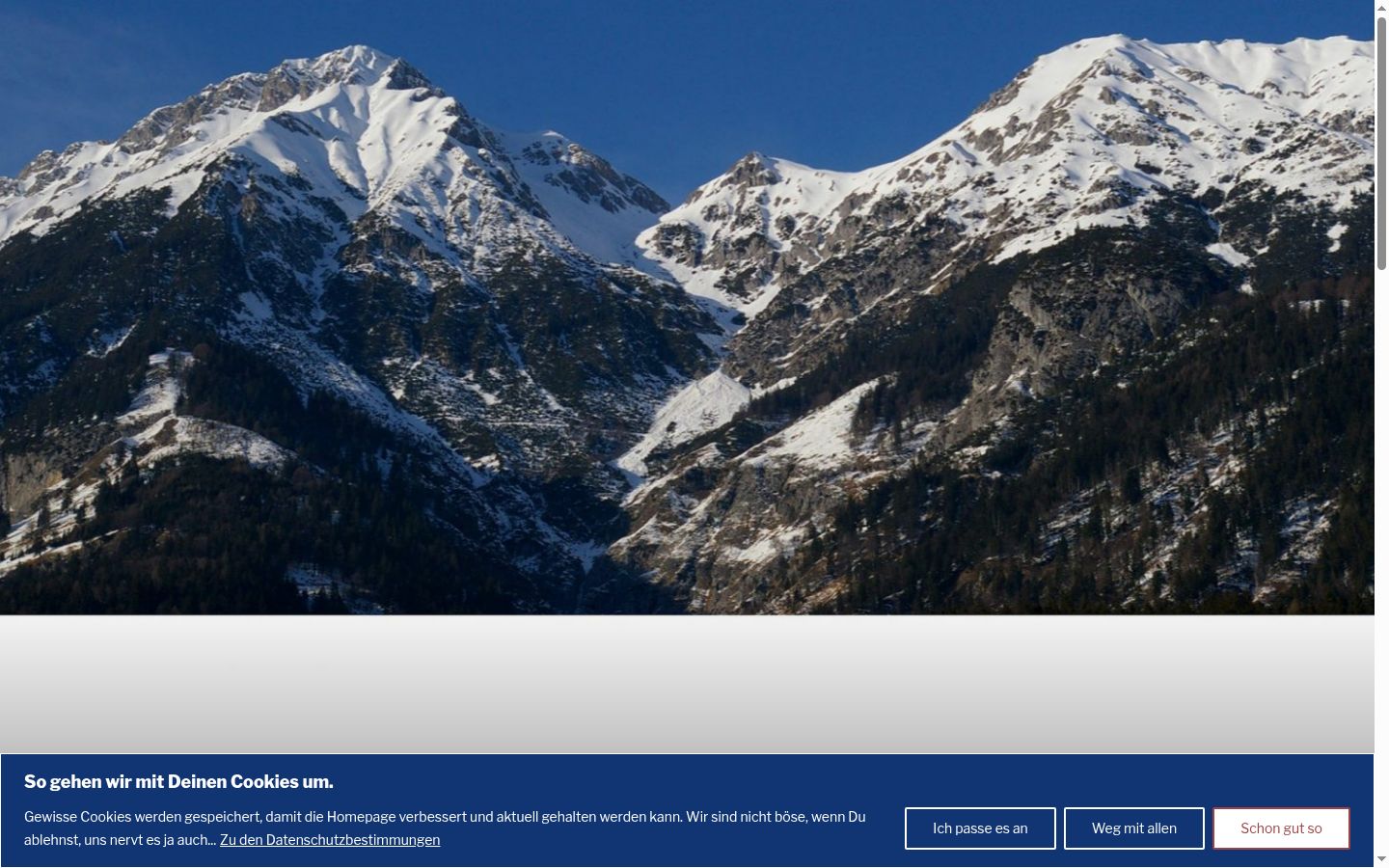 Screenshot del banner di consenso mostrato prima di qualsiasi interazione