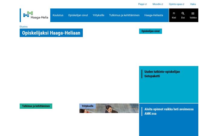 Screenshot of haaga-helia.fi
