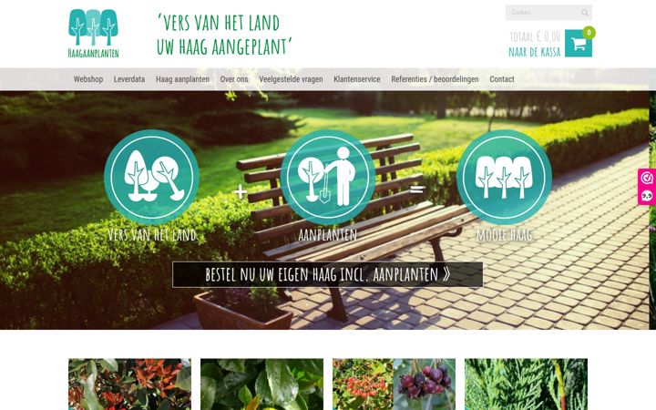 Screenshot of haagaanplanten.nl