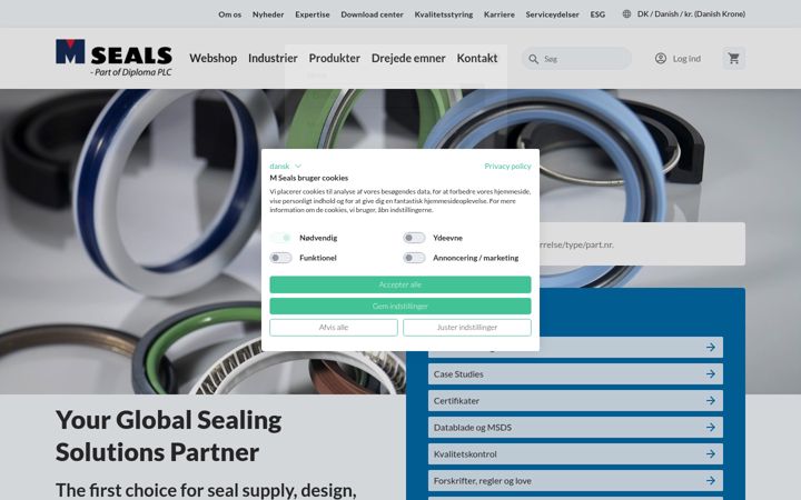 Screenshot of haagensenseals.com