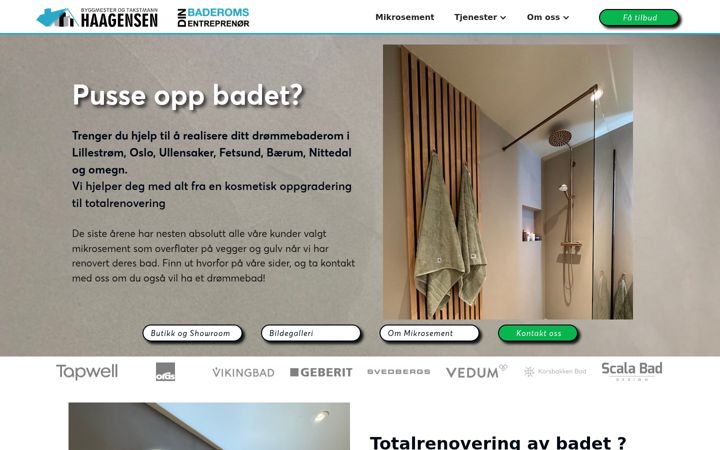 Screenshot of haagensentakst.no