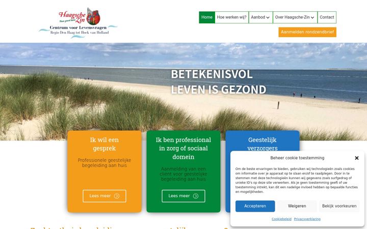 Screenshot of haagsche-zin.nl