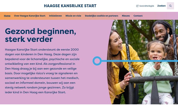Screenshot of haagsekansrijkestart.nl