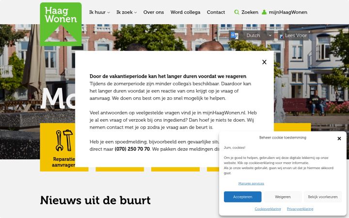 Screenshot of haagwonen.nl