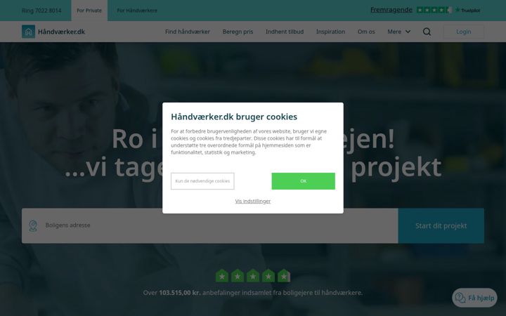 Screenshot ta' haandvaerker.dk