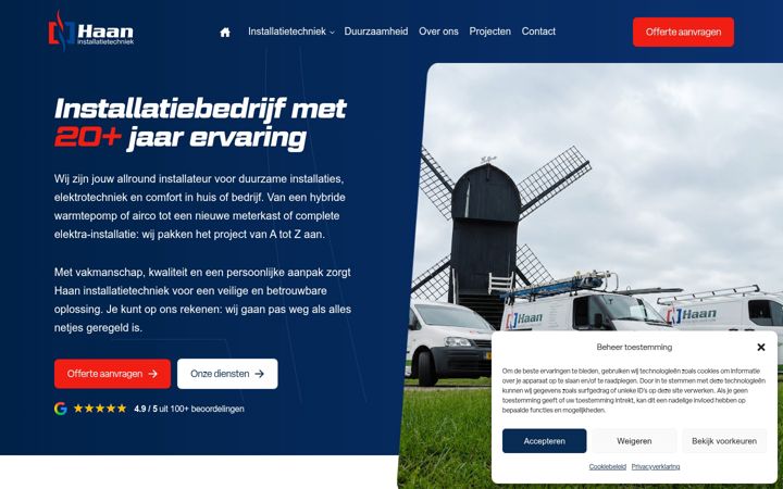 Screenshot of haaninstallatietechniek.nl