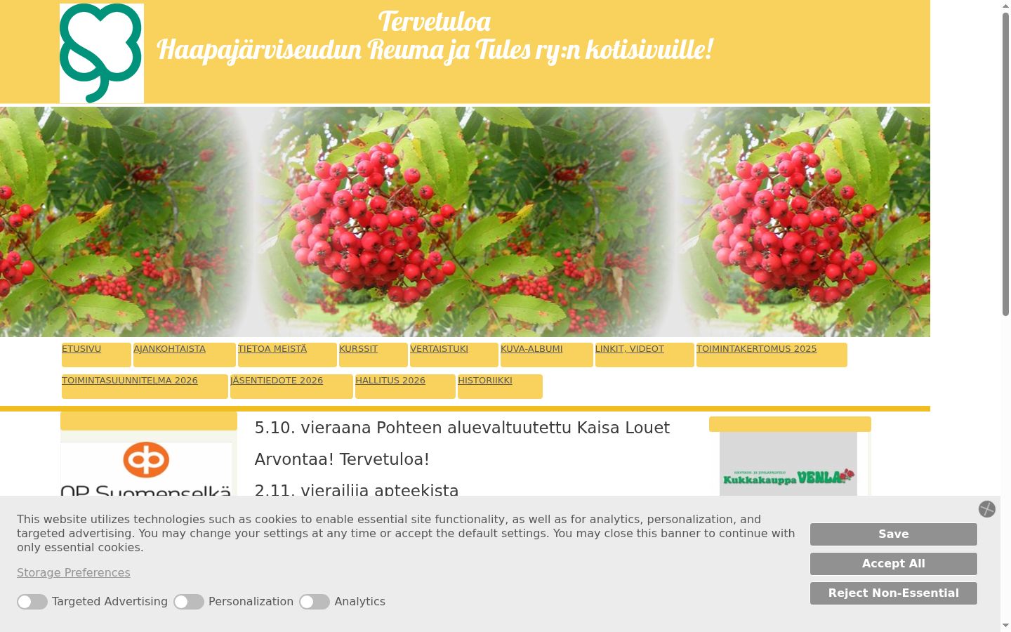 Screenshot of the consent banner shown before any interaction