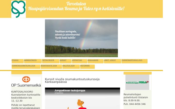 Screenshot of haapajarviseudunreumajatules.fi