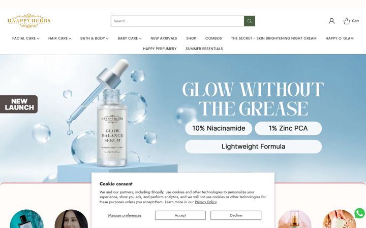 Screenshot of haappyherbs.com