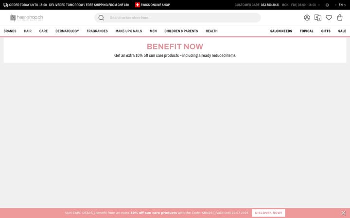 Screenshot of haar-shop.ch