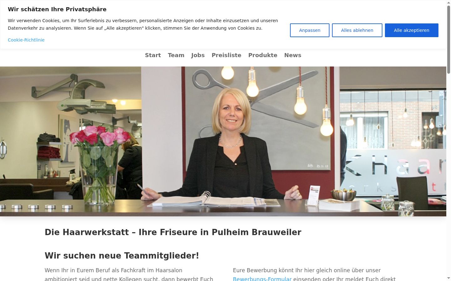 Screenshot des Einwilligungsbanners vor jeglicher Interaktion