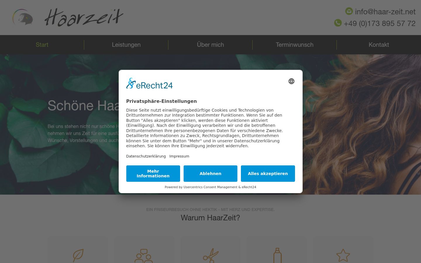 Screenshot of the consent banner shown before any interaction