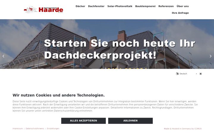 Ekrānuzņēmums no haarde-dachdecker.de