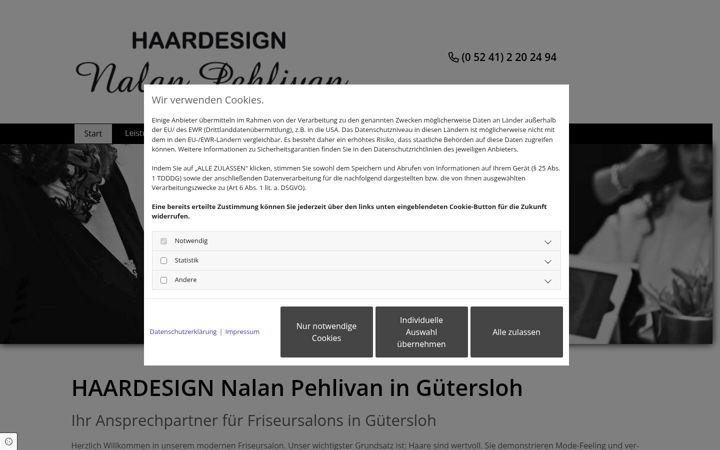 Screenshot of haardesign-nalan.de