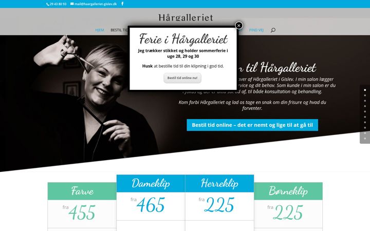 Screenshot of haargalleriet-gislev.dk