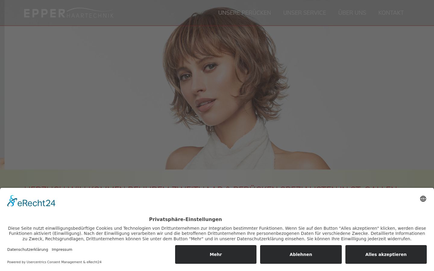 Screenshot des Einwilligungsbanners vor jeglicher Interaktion