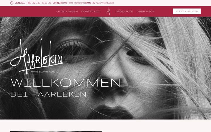 Screenshot of haarlekin-friseurstudio.de
