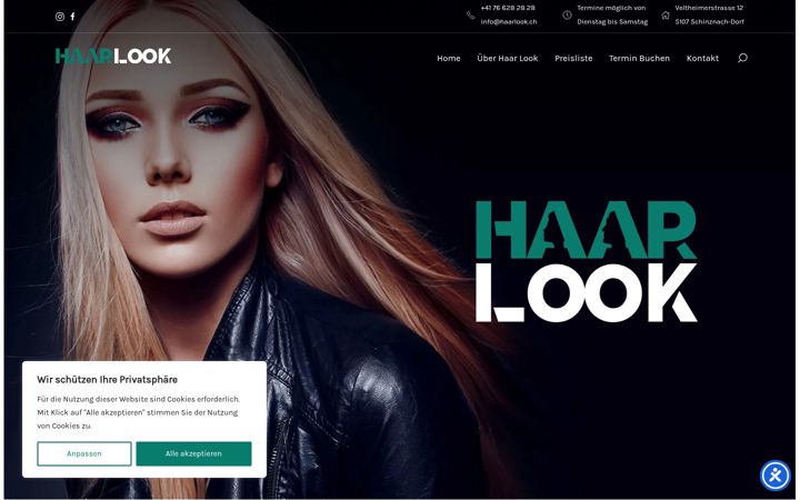 Screenshot of haarlook.ch