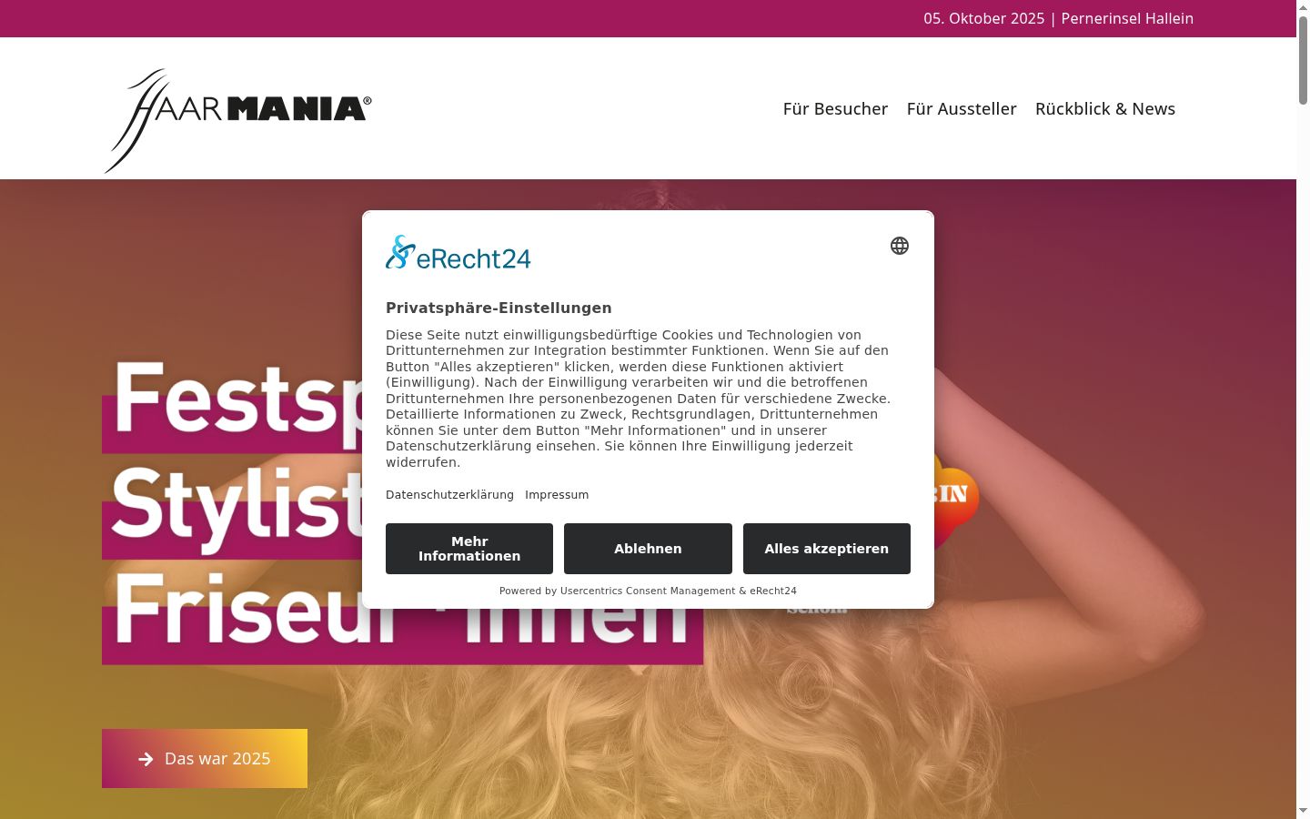 Screenshot του banner συγκατάθεσης που εμφανίστηκε πριν από οποιαδήποτε αλληλεπίδραση