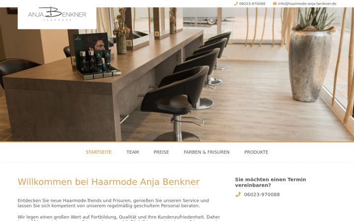 Screenshot of haarmode-anja-benkner.de