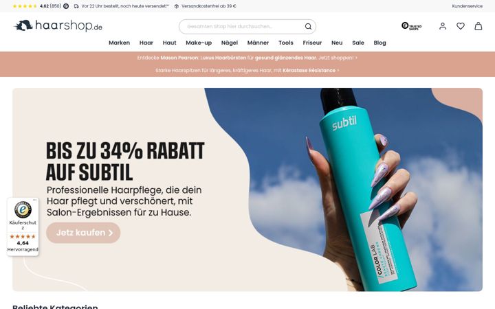 Screenshot του haarshop.de