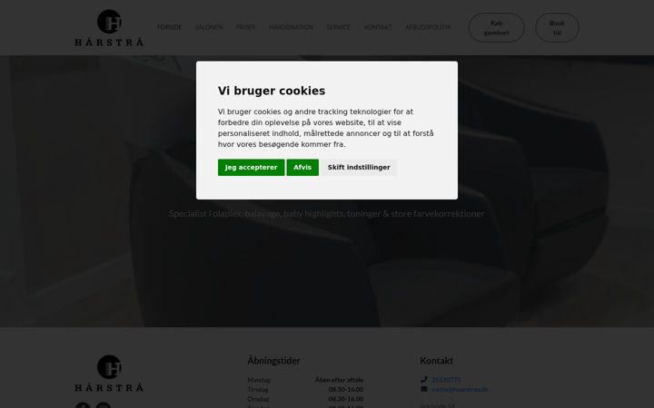 Screenshot of haarstraa.dk