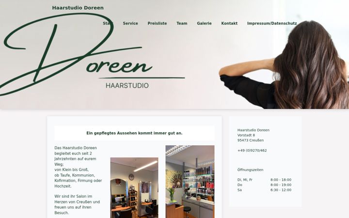 Screenshot of haarstudio-doreen.de