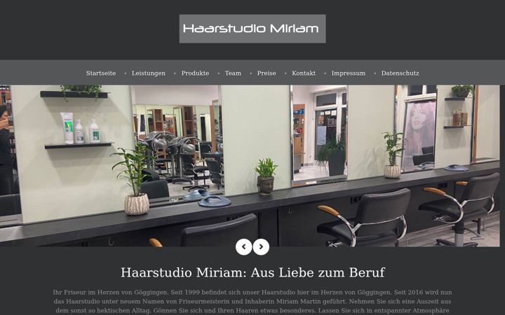 Screenshot of haarstudio-miriam.de