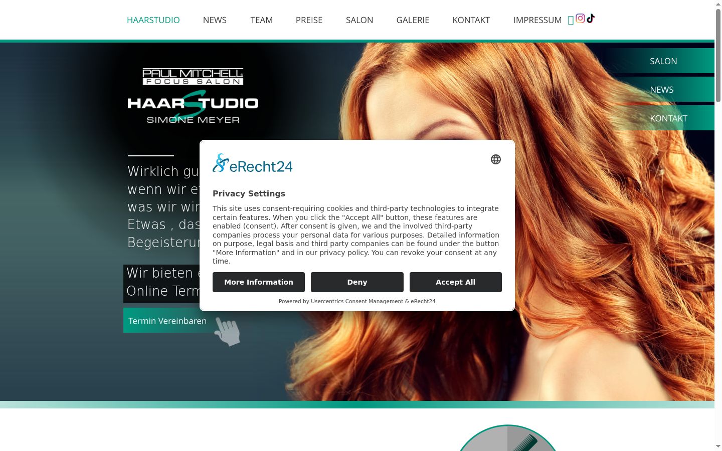 Screenshot of the consent banner shown before any interaction