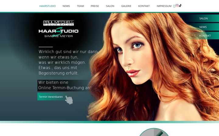 Screenshot of haarstudio-simone-meyer.de