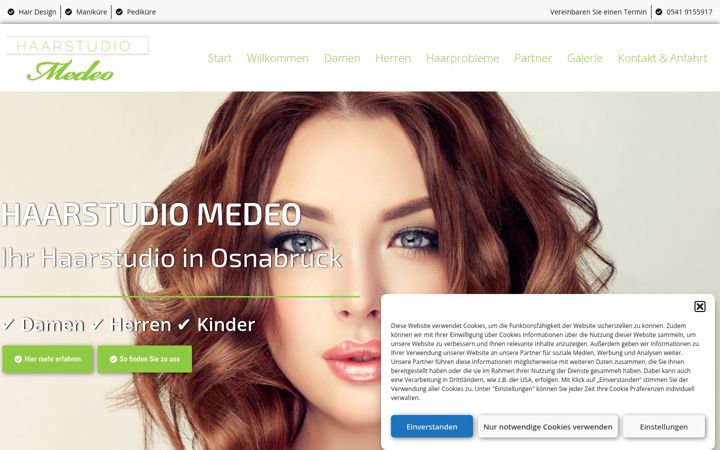 Screenshot of haarstudiomedeo.de