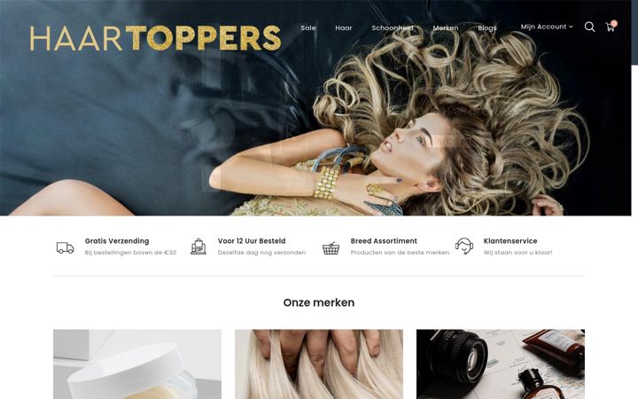 Screenshot of haartoppers.nl
