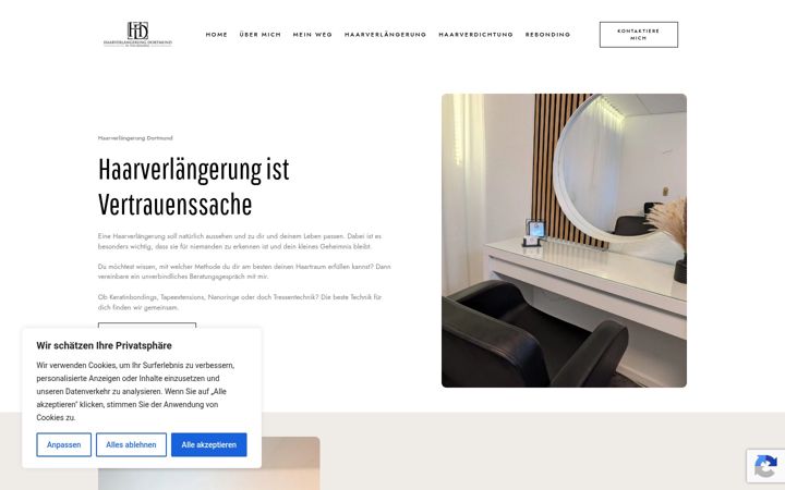 Screenshot of haarverlaengerung-dortmund.de
