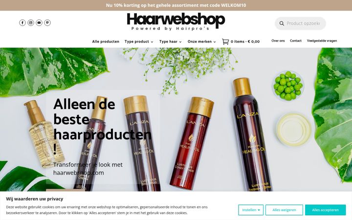 Screenshot of haarwebshop.com