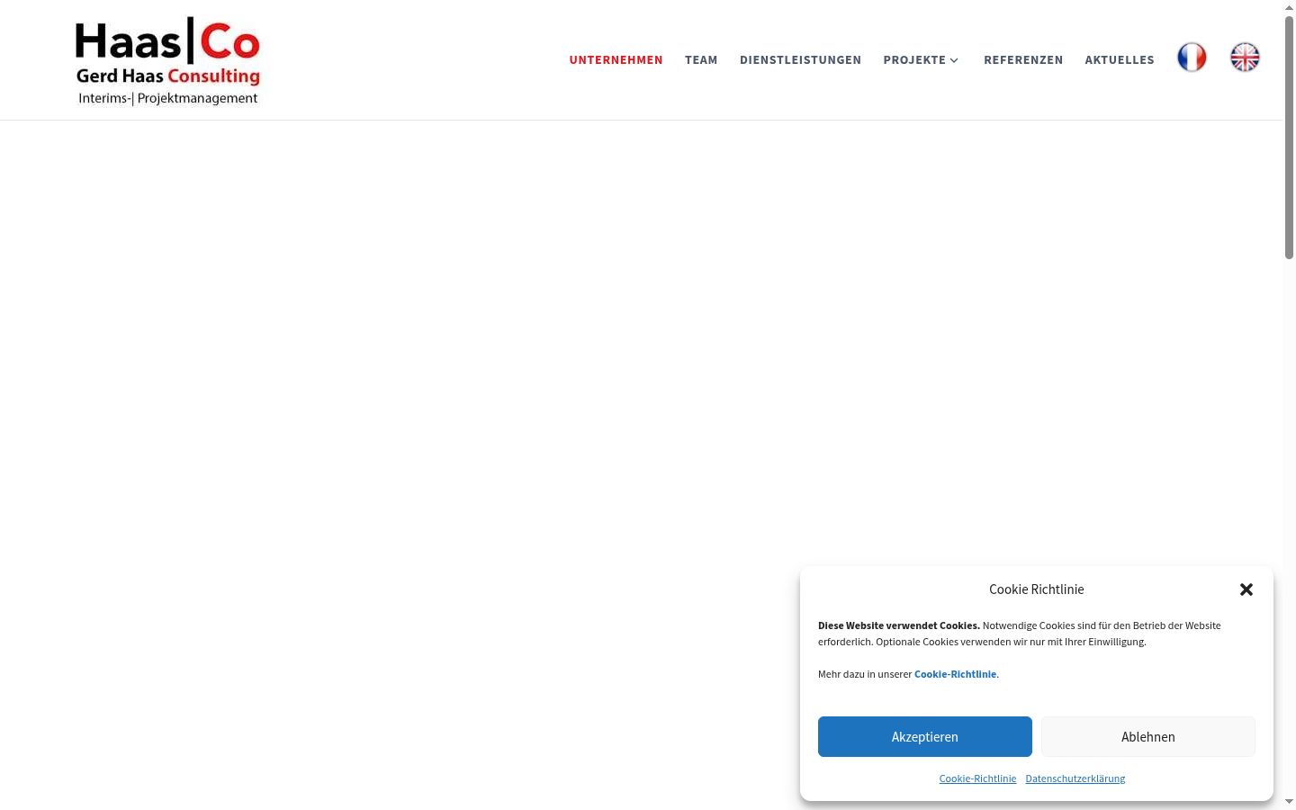 Captura de pantalla del banner de consentimiento mostrado antes de cualquier interacción