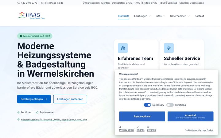 Screenshot of haas-heizung.de
