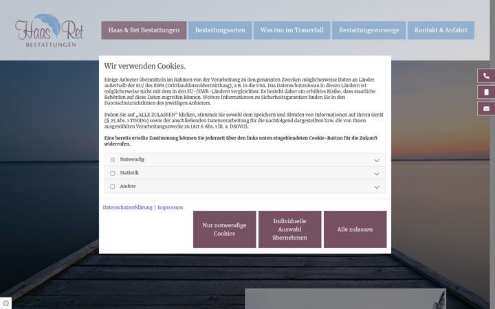 Screenshot of haas-ret-bestattungen.de